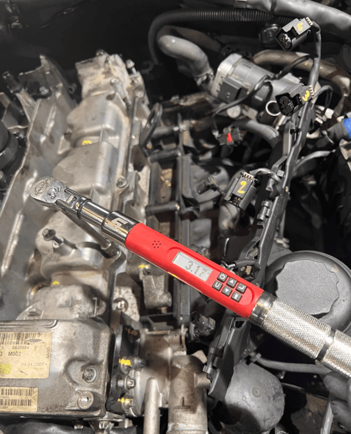 Mechanic working on a car