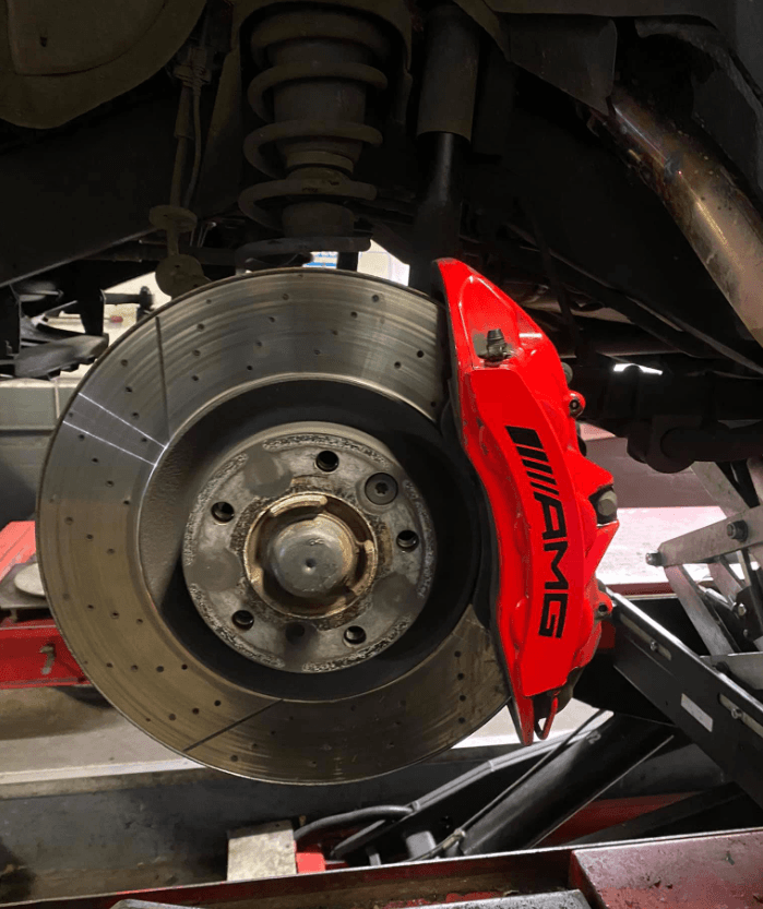 Mechanic working on a car